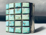 175 Grams Vintage Native American Navajo Checkerboard Turquoise Sterling Silver Bracelet-Nativo Arts