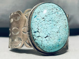 Micro Spiderweb! Vintage Native American Navajo Turquoise Sterling Silver Bracelet-Nativo Arts