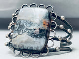 Museum Vintage Native American Navajo Squared Petrified Wood Sterling Silver Bracelet-Nativo Arts