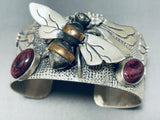 The Coolest Bee Vintage Native American Navajo Sterling Silver Purple Shell Bracelet-Nativo Arts
