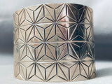 Mesmerizing Vintage Native American Navajo Wide Sterling Silver 100 Gram Bracelet-Nativo Arts