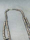 Gasp! Symbolic Vintage Native American Navajo 187 Gram Sterling Silver Squash Blossom Necklace-Nativo Arts