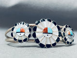 M Zunie Stunning Native American Zuni Sleeping Beauty Turquoise Sterling Silver Bracelet