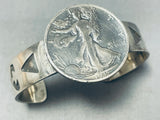 Outstanding Vintage Native American Navajo Sterling Silver Half Dollar Bracelet-Nativo Arts