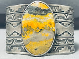 172 Grams!!!!! Native American Navajo Heavy Sturdy Yellow Jasper Sterling Silver Bracelet-Nativo Arts