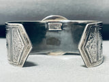 Moon And Sun Vintage Sterling Silver Hand Tooled Bracelet Cuff-Nativo Arts