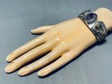 One Of The Best Ever Vintage Native American Navajo Amethyst Sterling Silver Gold Bracelet-Nativo Arts