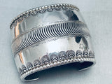Earloy Vintage Native American Navajo Hand Tooled Sterling Silver Bracelet Cuff Old-Nativo Arts