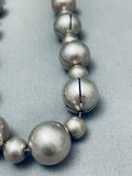 Hand Tooled Vintage Native American Navajo Sterling Silver Balls Necklace Old-Nativo Arts