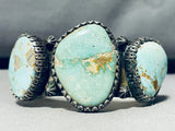 Apache Canyon Turquoise!! 123 Grams Vintage Native American Navajo Sterling Silver Bracelet-Nativo Arts