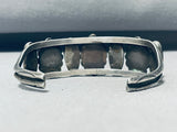 One Of Most Unique Ever Vintage Native American Navajo Petrified Wood Sterling Silver Bracelet-Nativo Arts