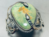 The Best Vintage Native American Navajo Green Turquoise Snake Sterling Silver Bracelet-Nativo Arts