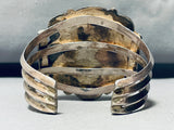 Massive Vintage Native American Navajo Turquoise Cluster Sterling Silver Bracelet-Nativo Arts