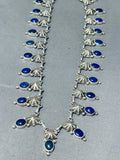 Fascinating Native American Navajo Lapis Sterling Silver Necklace-Nativo Arts