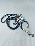 Vintage Native American Navajo Sleeping Beauty Turquoise Sterling Silver Bolo