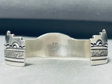 Incredible Vintage Native American Navajo Green Turquoise Sterling Silver Bracelet-Nativo Arts