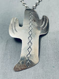 Handmade Cactus Vintage Southwest Sterling Silver Necklace