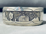 Fascinating Native American Navajo Sterling Silver Handcarved Storyteller Bracelet-Nativo Arts