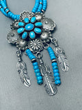 One Of The Best Ever Vintage Native American Navajo Turquoise Sterling Silver Necklace-Nativo Arts
