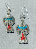 Fascinating Vintage Native American Navajo Turquoise Sterling Silver Earrinigs-Nativo Arts
