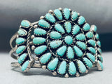 Stunning Vintage Native American Navajo Teardrop Turquoise Sterling Silver Bracelet-Nativo Arts
