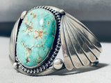 Important Vintage Native American Navajo Carico Lake Turquoise Sterling Silver Bracelet-Nativo Arts