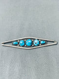 Thomas Tso Marvelous Native American Navajo Sleeping Beauty Turquoise Sterling Silver Pin-Nativo Arts