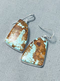 Huge #8 Turquoise Vintage Native American Navajo Sterling Silver Slab Earrings