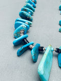 Rare Tabbed Turquoise Vintage Native American Navajo Sterling Silver Heishi Necklace Old-Nativo Arts