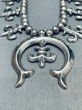 Gorgeous Vintage Native American Navajo Sterling Silver Naja Squahs Blossom Necklace-Nativo Arts