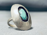 Shadowbox Vintage Native American Navajo Turquoise Sterling Silver Ring Old-Nativo Arts