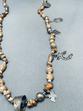 Bear And Feather Vintage Native American Navajo Pietersite Sterling Silver Necklace-Nativo Arts