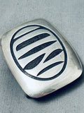 Important Frank Patania Vintage Hand Tooled Sterling Silver Geometric Buckle Old