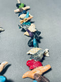 Stones Of Animals Vintage Navajo Turquoise Necklace Old-Nativo Arts