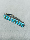 Eye Catching Vintage Native American Zuni Blue Gem Turquoise Sterling Silver Tie Tack-Nativo Arts