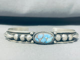Important Vintage Native American Navajo Golden Hills Turquoise Sterling Silver Bracelet-Nativo Arts