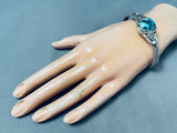 Important Santo Domingo Wayne Aguilar Turquoise Sterling Silver Bracelet-Nativo Arts