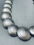 Round Concho Bead Vintage Native American Navajo Sterling Silver Necklace-Nativo Arts