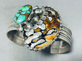 The Most Unique Vintage Abalone Shell Turquoise Sterling Silver Bracelet-Nativo Arts