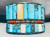 7 Inch Wrist Vintage Native American Navajo Morenci Turquoise Sterling Silver Bracelet-Nativo Arts