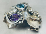 Most Unique Vintage Topaz Amethyst Sterling Silver Bracelet-Nativo Arts