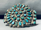 Early And Very Old Vintage Native American Navajo Turquoise Sterling Silver Bracelet-Nativo Arts