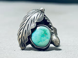 Superior Vintage Native American Navajo Carico Lake Turquoise Sterling Silver Ring-Nativo Arts