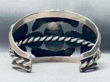 One Of Best Ever Vintage Native American Navajo Leaf Green Turquoise Sterling Silver Bracelet-Nativo Arts