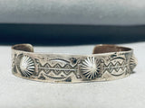 Mesmerizing Vintage Native American Navajo Sterling Silver Repousse Stars Bracelet-Nativo Arts