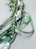 One Of The Most Unique Ever Vintage Navajo Green Turquoise Heishi Necklace-Nativo Arts
