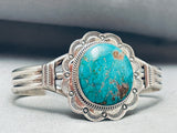 Signed Native American Navajo Royston Turquoise Sterling Silver Bracelet-Nativo Arts