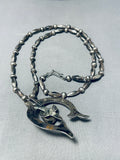 Dynamic Vintage Native American Navajo Royston Turquoise Sterling Silver Naja Necklace-Nativo Arts