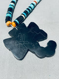 Native American Gasp! Santo Domingo Dragonfly Turquoise Inlay Sterling Silver Necklace-Nativo Arts