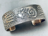 Highly Detailed Vintage Native American Navajo Sterling Silver Hand Bracelet